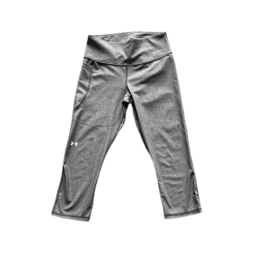Under Armour Gray Compression HeatGear High Waisted Pocketed Capris Women’s M
